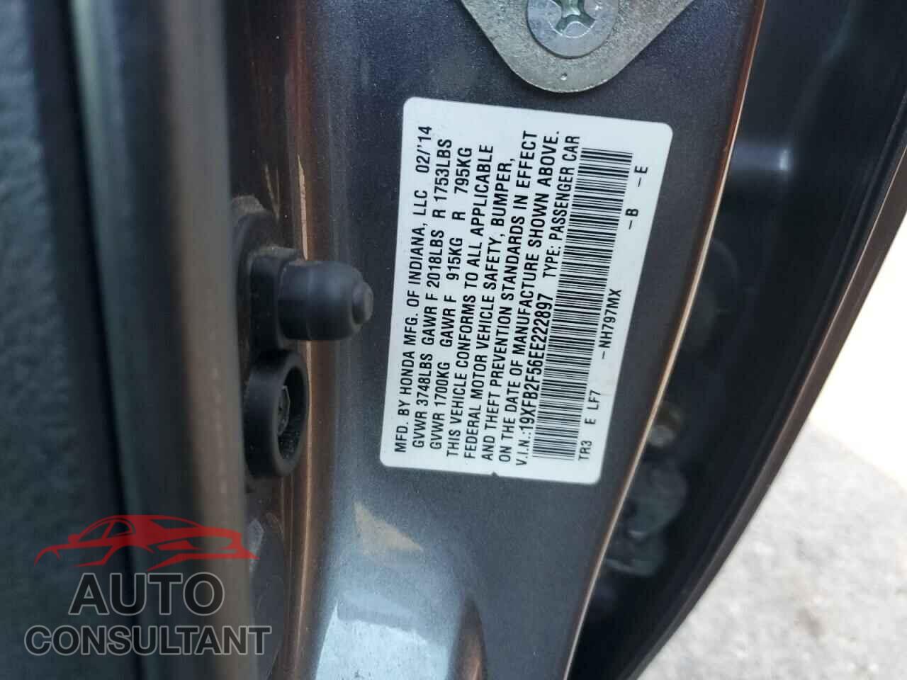 HONDA CIVIC 2014 - 19XFB2F56EE222897