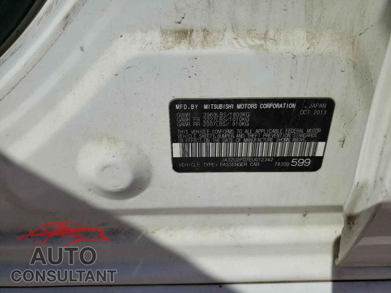 MITSUBISHI LANCER 2014 - JA32U2FU7EU012342