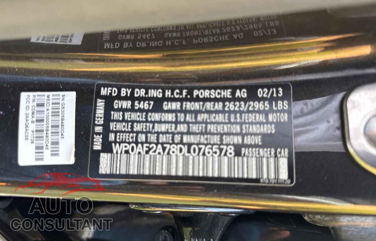 PORSCHE PANAMERA 2013 - WP0AF2A78DL076578