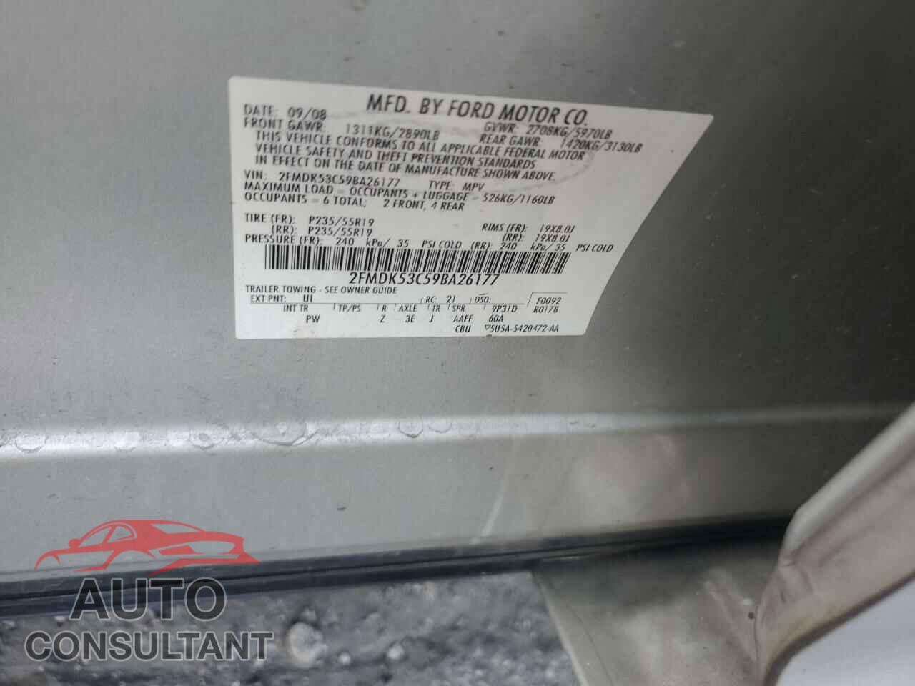 FORD FLEX 2009 - 2FMDK53C59BA26177