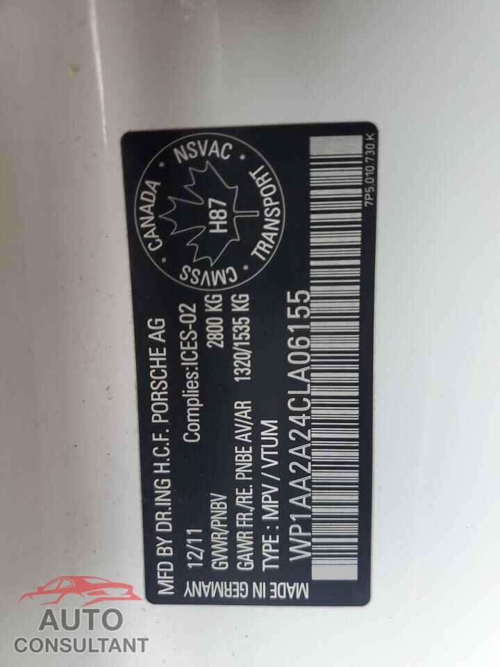 PORSCHE CAYENNE 2012 - WP1AA2A24CLA06155