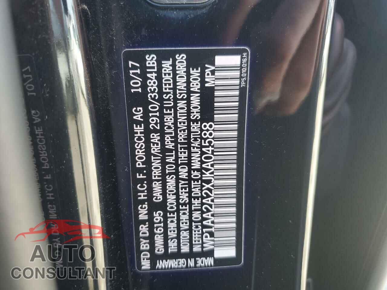 PORSCHE CAYENNE 2018 - WP1AA2A2XJKA04588