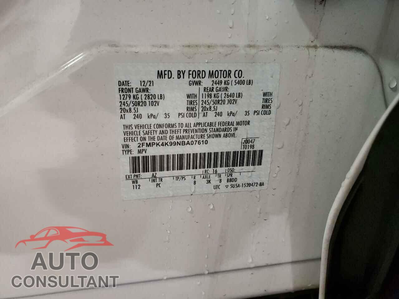 FORD EDGE 2022 - 2FMPK4K99NBA07610