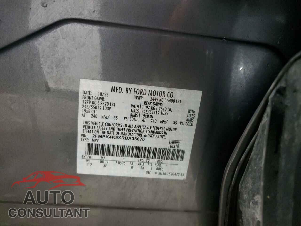FORD EDGE 2024 - 2FMPK4K9XRBA36670