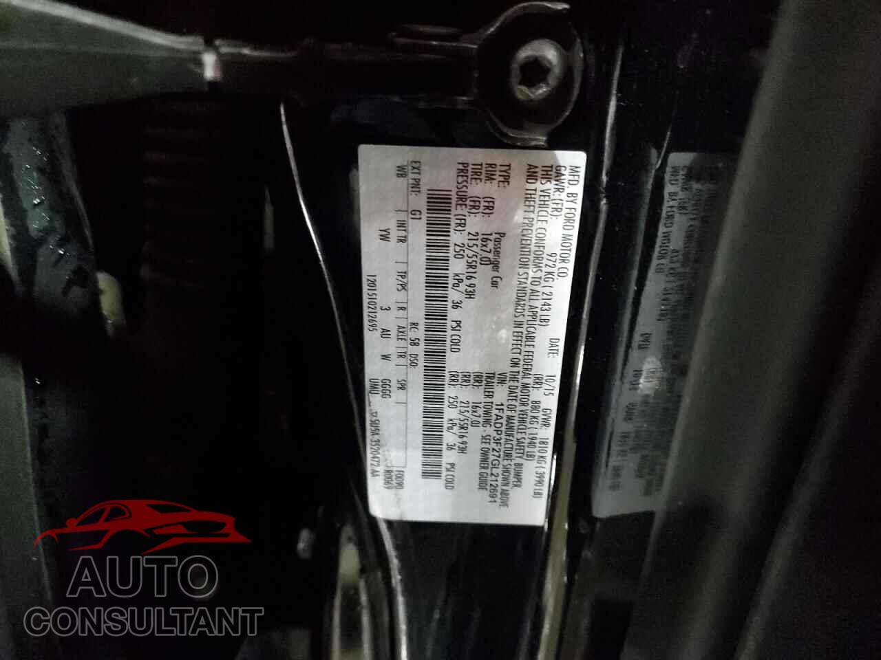 FORD FOCUS 2016 - 1FADP3F27GL212691