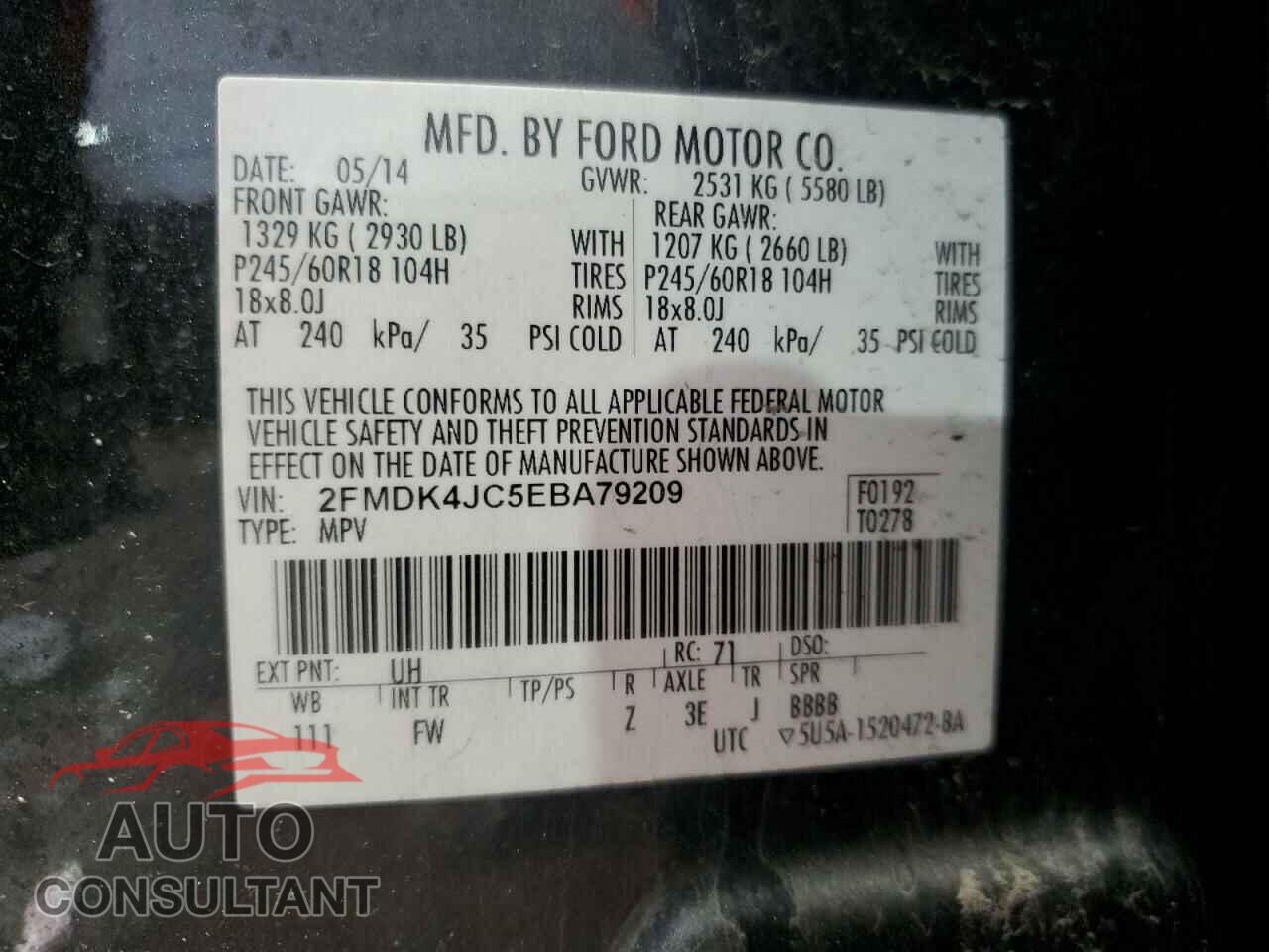 FORD EDGE 2014 - 2FMDK4JC5EBA79209