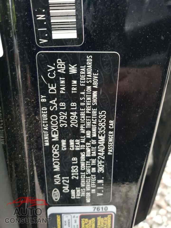 KIA FORTE 2021 - 3KPF24AD4ME358535