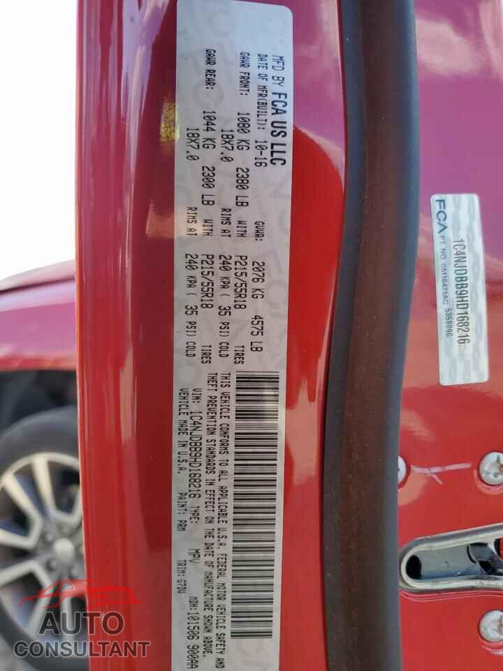 JEEP COMPASS 2017 - 1C4NJDBB9HD168216