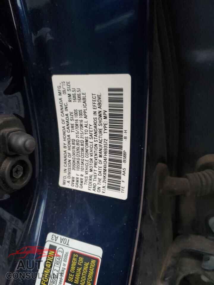 HONDA CRV 2015 - 2HKRM4H34FH693572