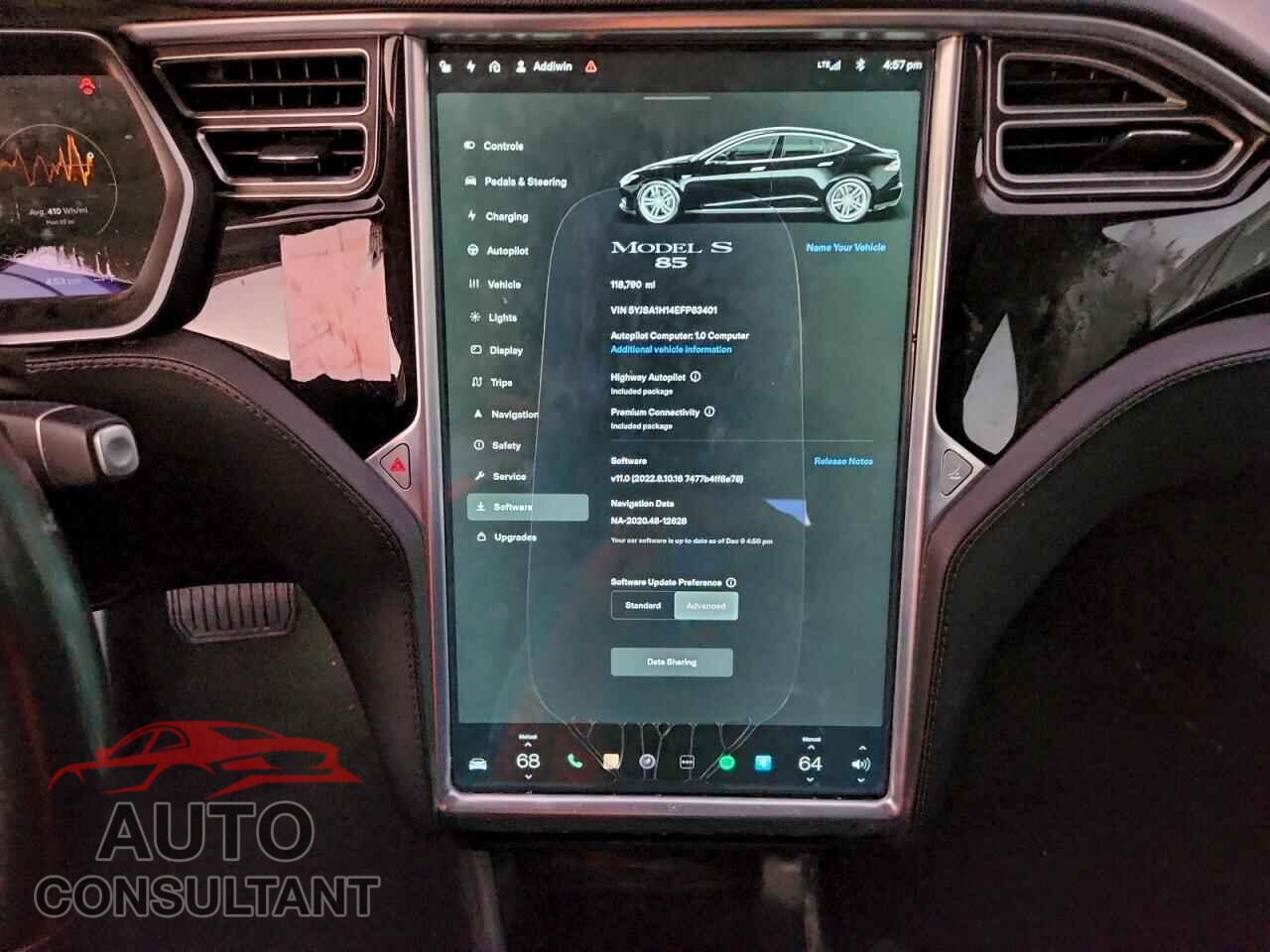 TESLA MODEL S 2014 - 5YJSA1H14EFP63401