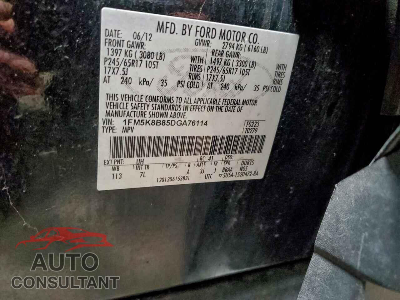 FORD EXPLORER 2013 - 1FM5K8B85DGA76114