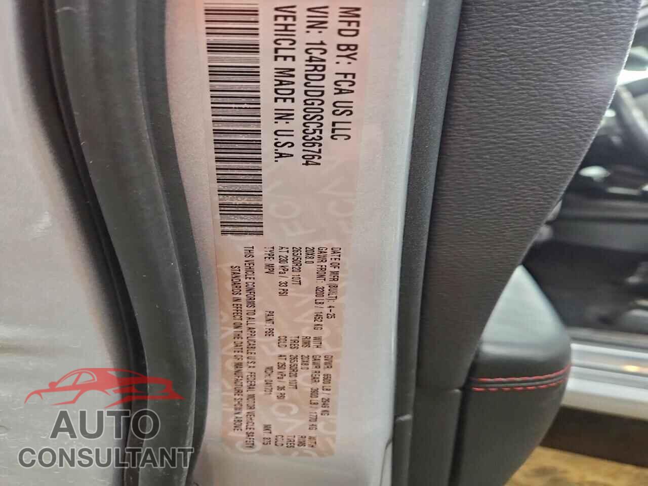DODGE DURANGO 2025 - 1C4RDJDG0SC536764