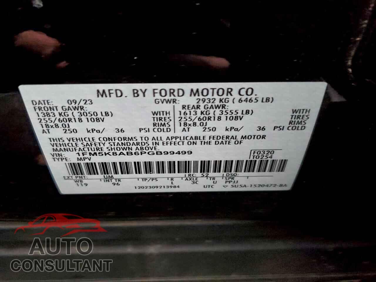 FORD EXPLORER 2023 - 1FM5K8AB6PGB99499