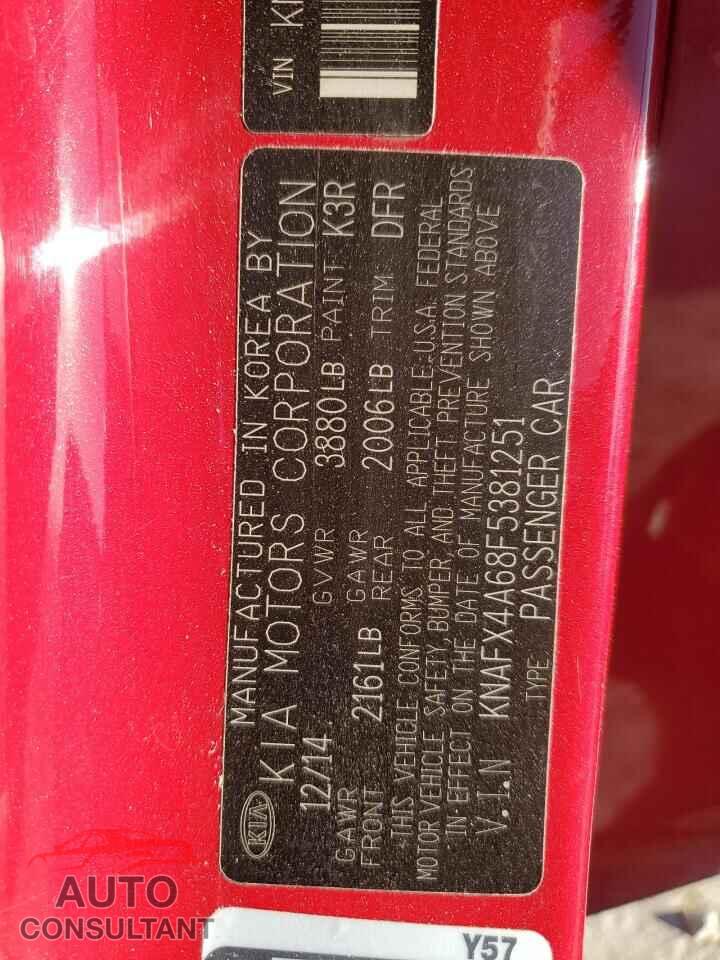 KIA FORTE 2015 - KNAFX4A68F5381251