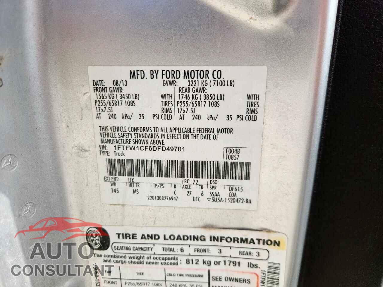 FORD F-150 2013 - 1FTFW1CF6DFD49701