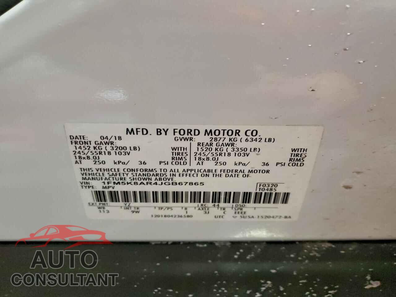 FORD EXPLORER 2018 - 1FM5K8AR4JGB67865