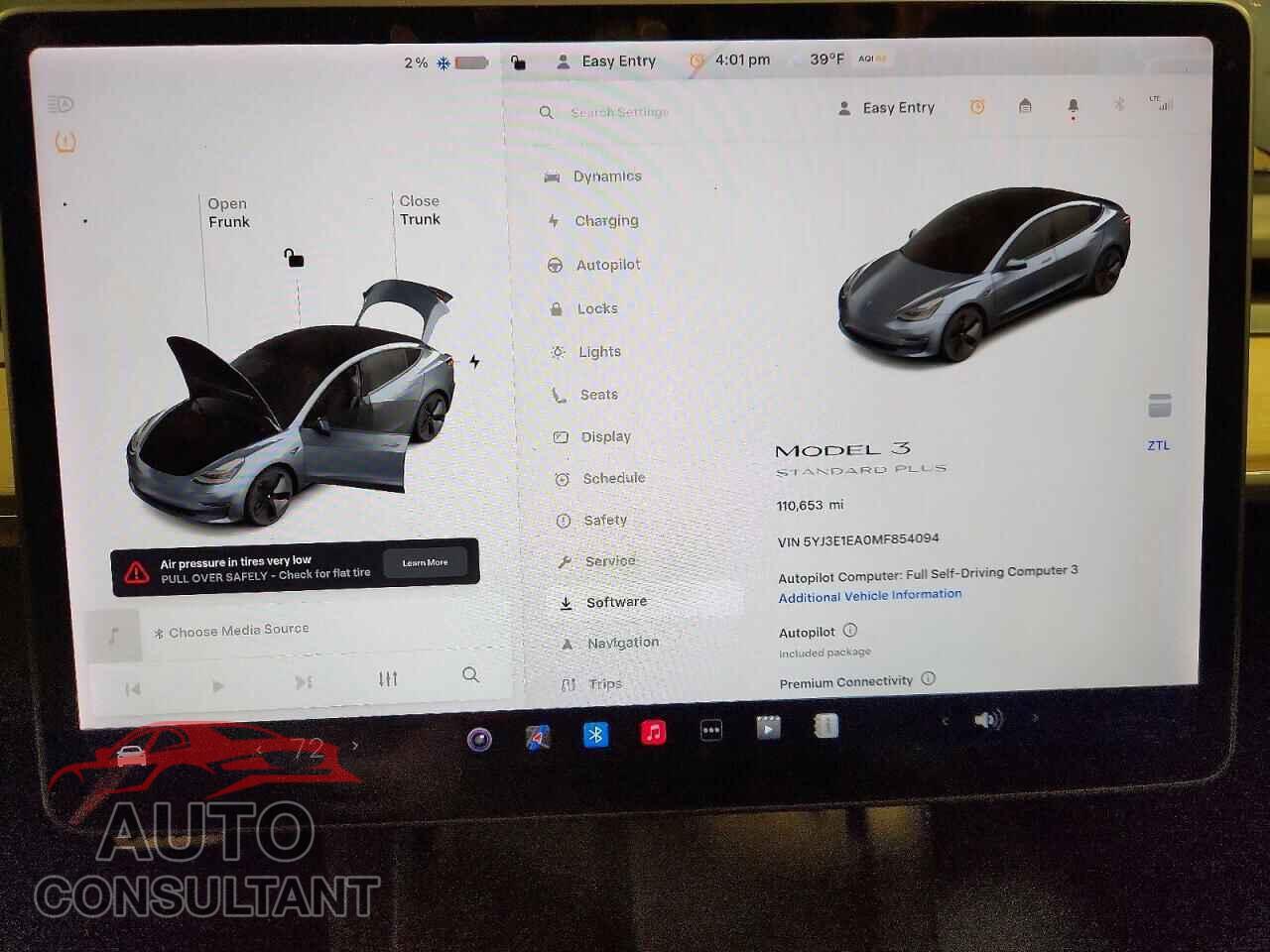 TESLA MODEL 3 2021 - 5YJ3E1EA0MF854094