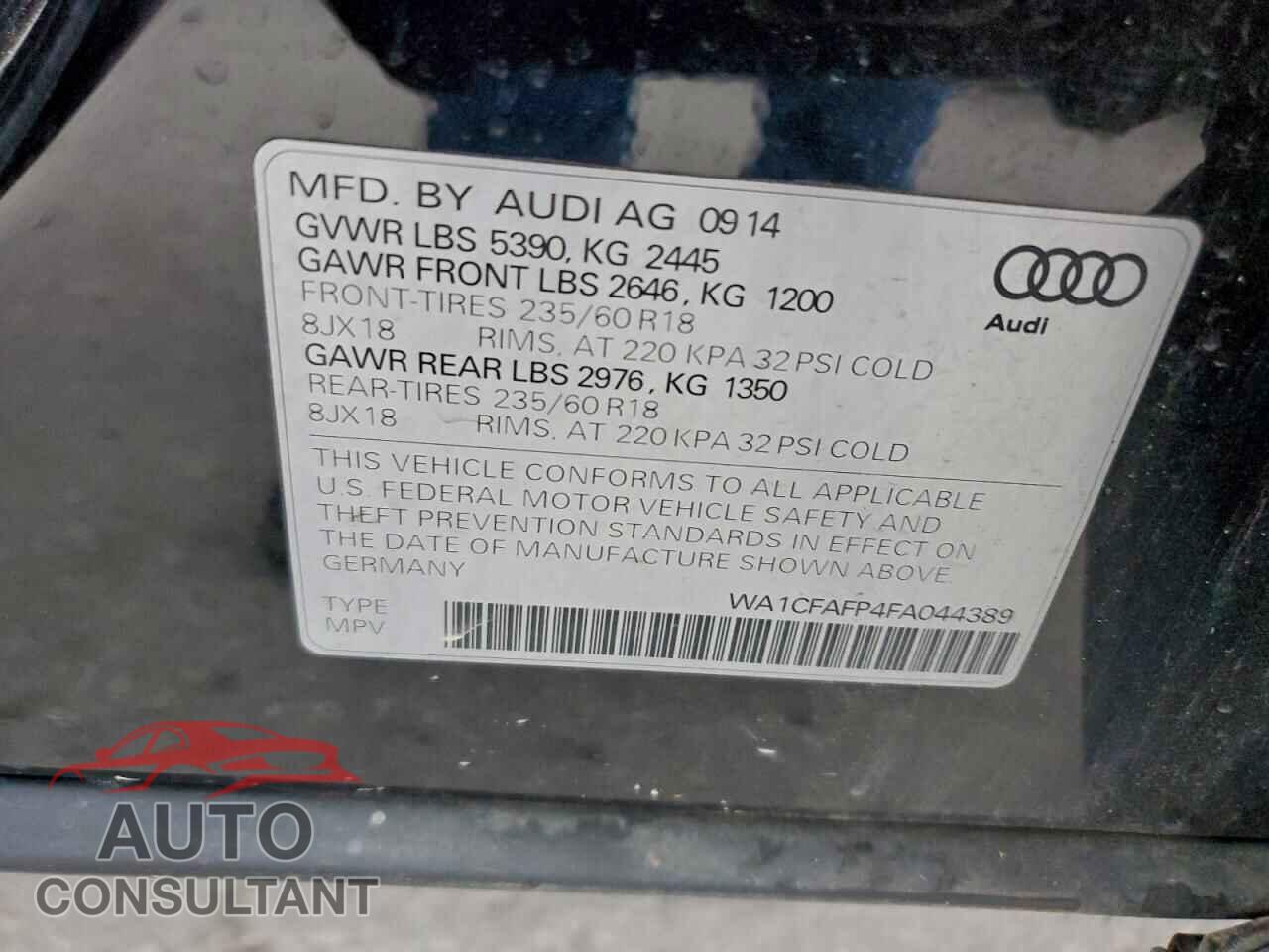 AUDI Q5 2015 - WA1CFAFP4FA044389