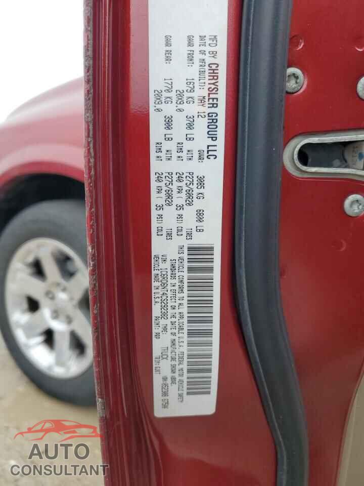 DODGE RAM 1500 2012 - 1C6RD6NT4CS292382