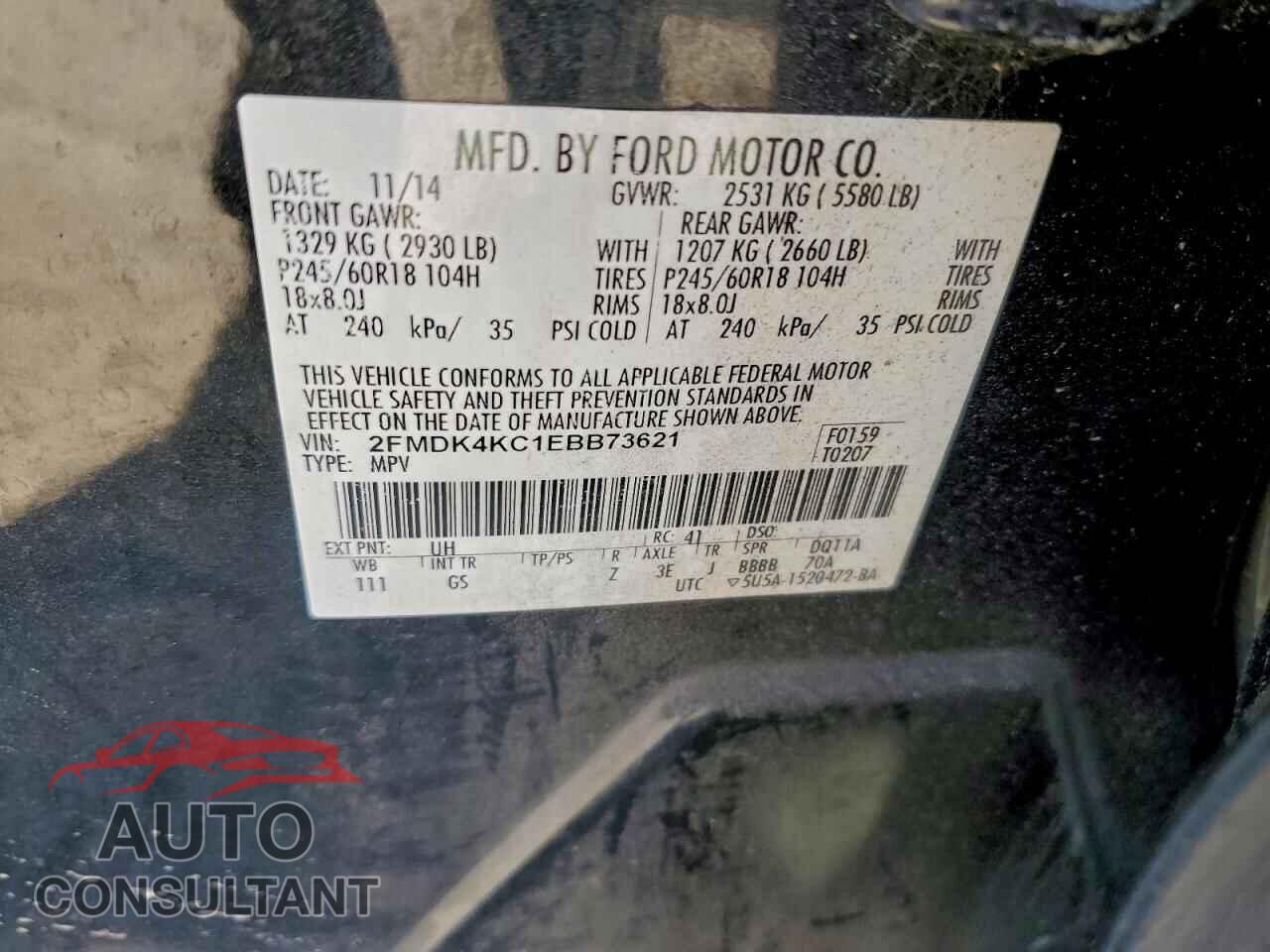 FORD EDGE 2014 - 2FMDK4KC1EBB73621