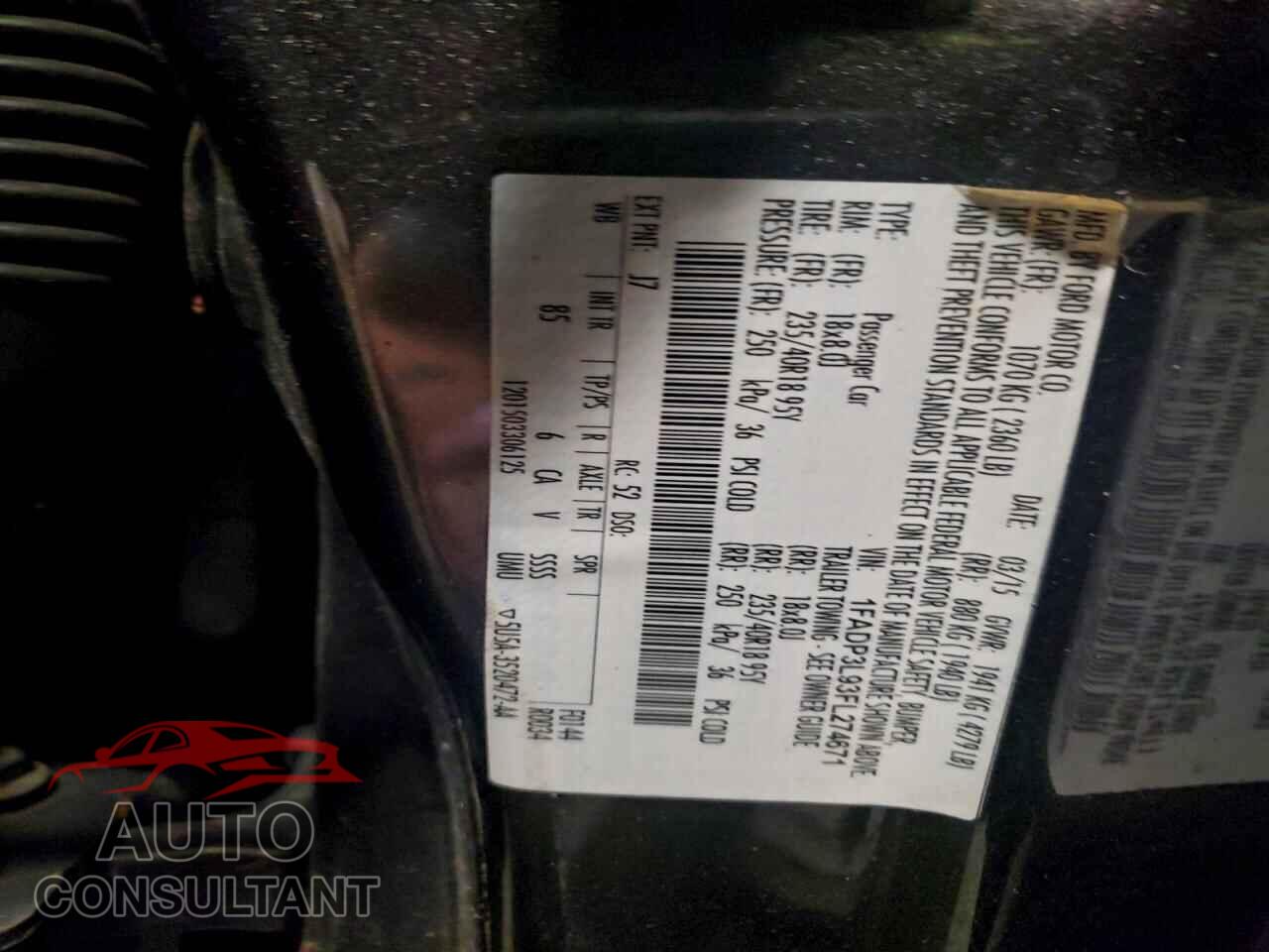 FORD FOCUS 2015 - 1FADP3L93FL274671