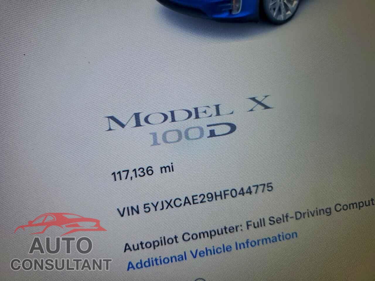 TESLA MODEL X 2017 - 5YJXCAE29HF044775