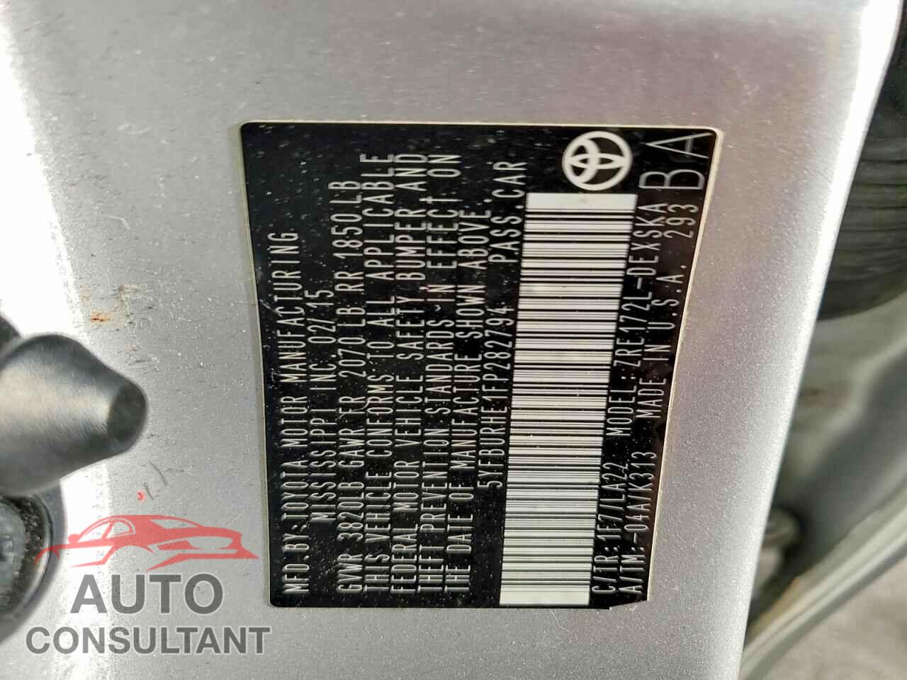 TOYOTA COROLLA 2015 - 5YFBURHE1FP282794