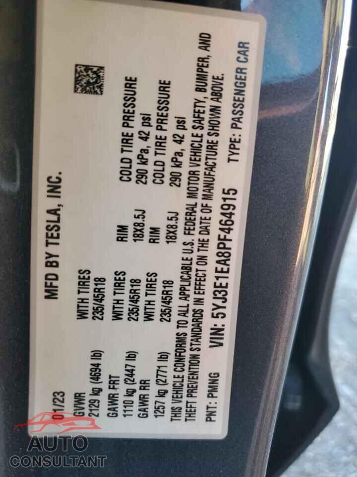 TESLA MODEL 3 2023 - 5YJ3E1EA8PF464915