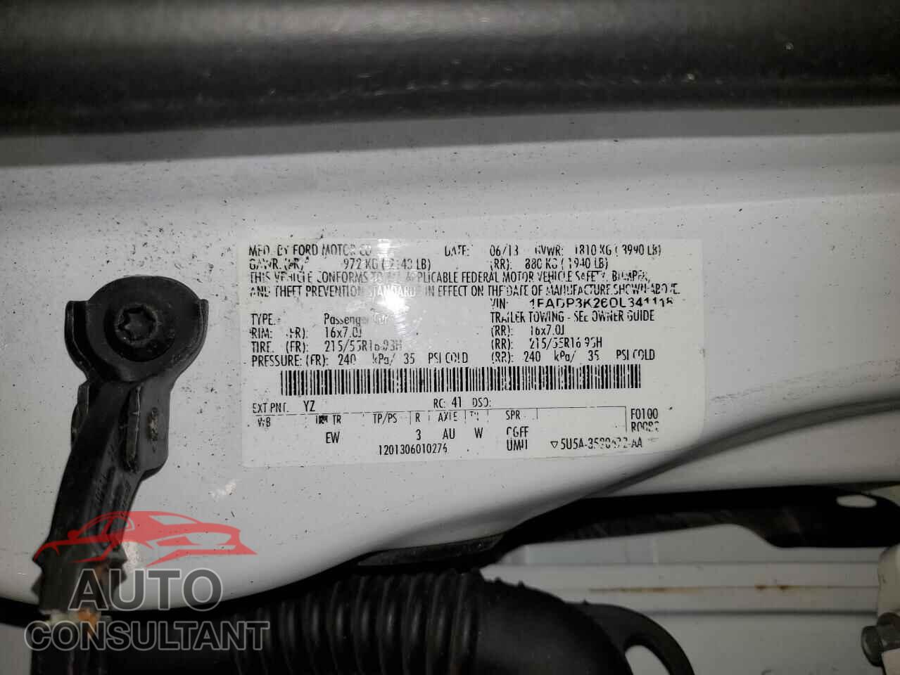 FORD FOCUS 2013 - 1FADP3K26DL341118