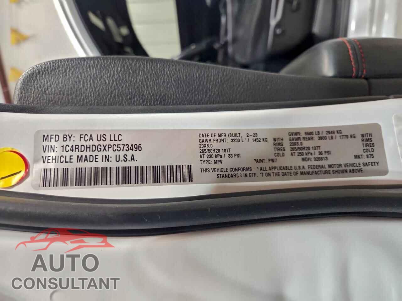 DODGE DURANGO 2023 - 1C4RDHDGXPC573496