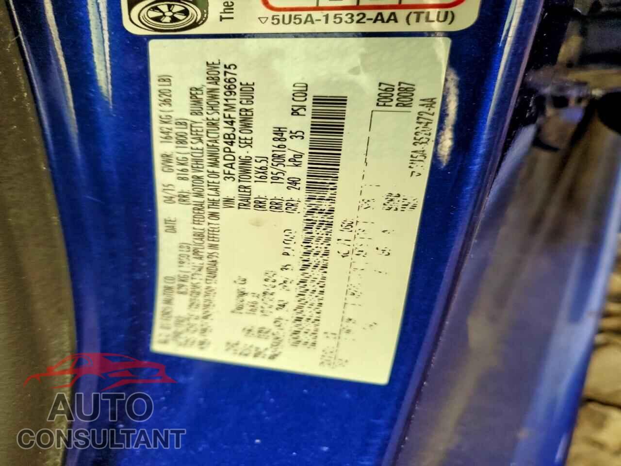 FORD FIESTA 2015 - 3FADP4BJ4FM196675