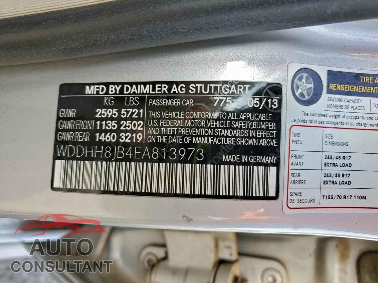 MERCEDES-BENZ E-CLASS 2014 - WDDHH8JB4EA813973