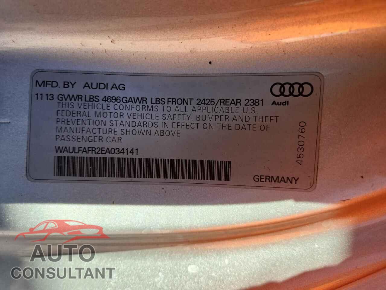 AUDI A5 2014 - WAULFAFR2EA034141