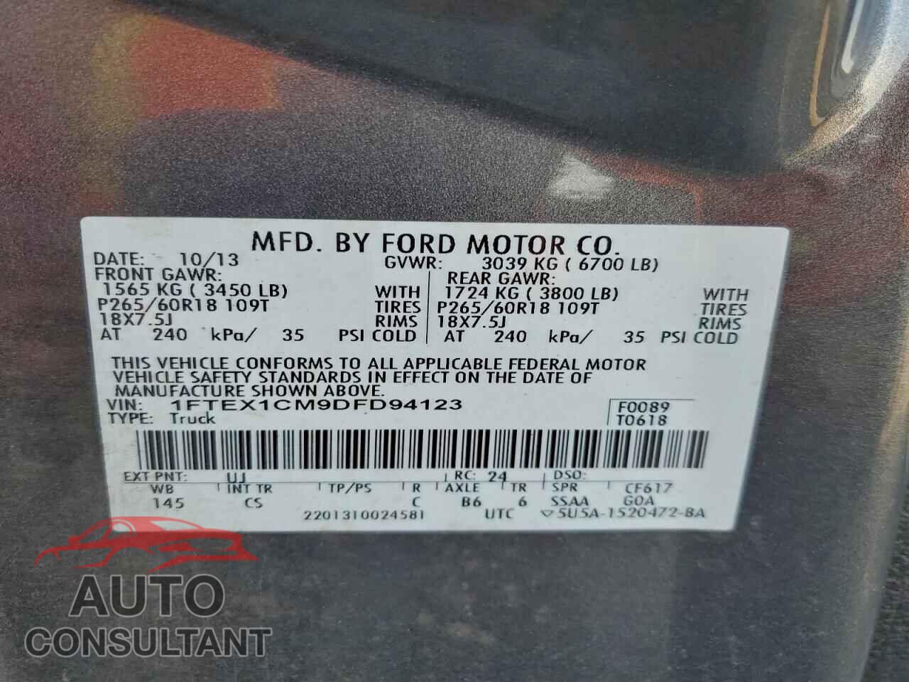 FORD F-150 2013 - 1FTEX1CM9DFD94123