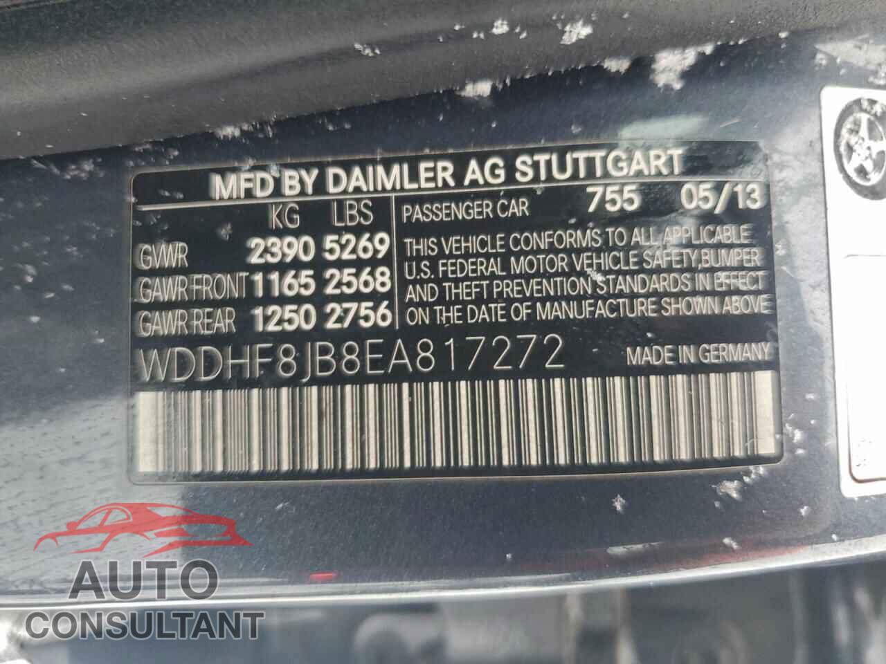 MERCEDES-BENZ E-CLASS 2014 - WDDHF8JB8EA817272