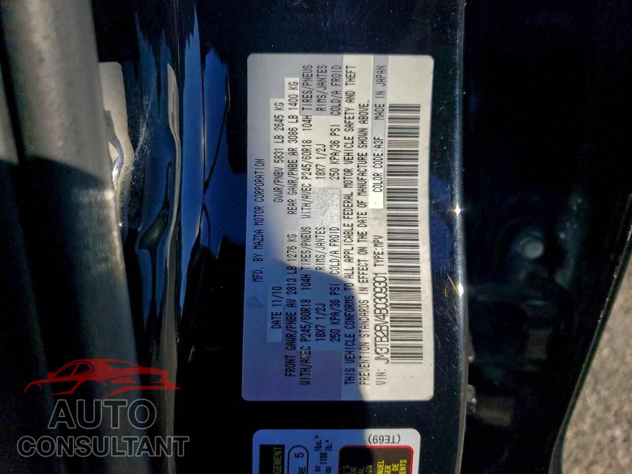 MAZDA CX-9 2011 - JM3TB2BV4B0309301