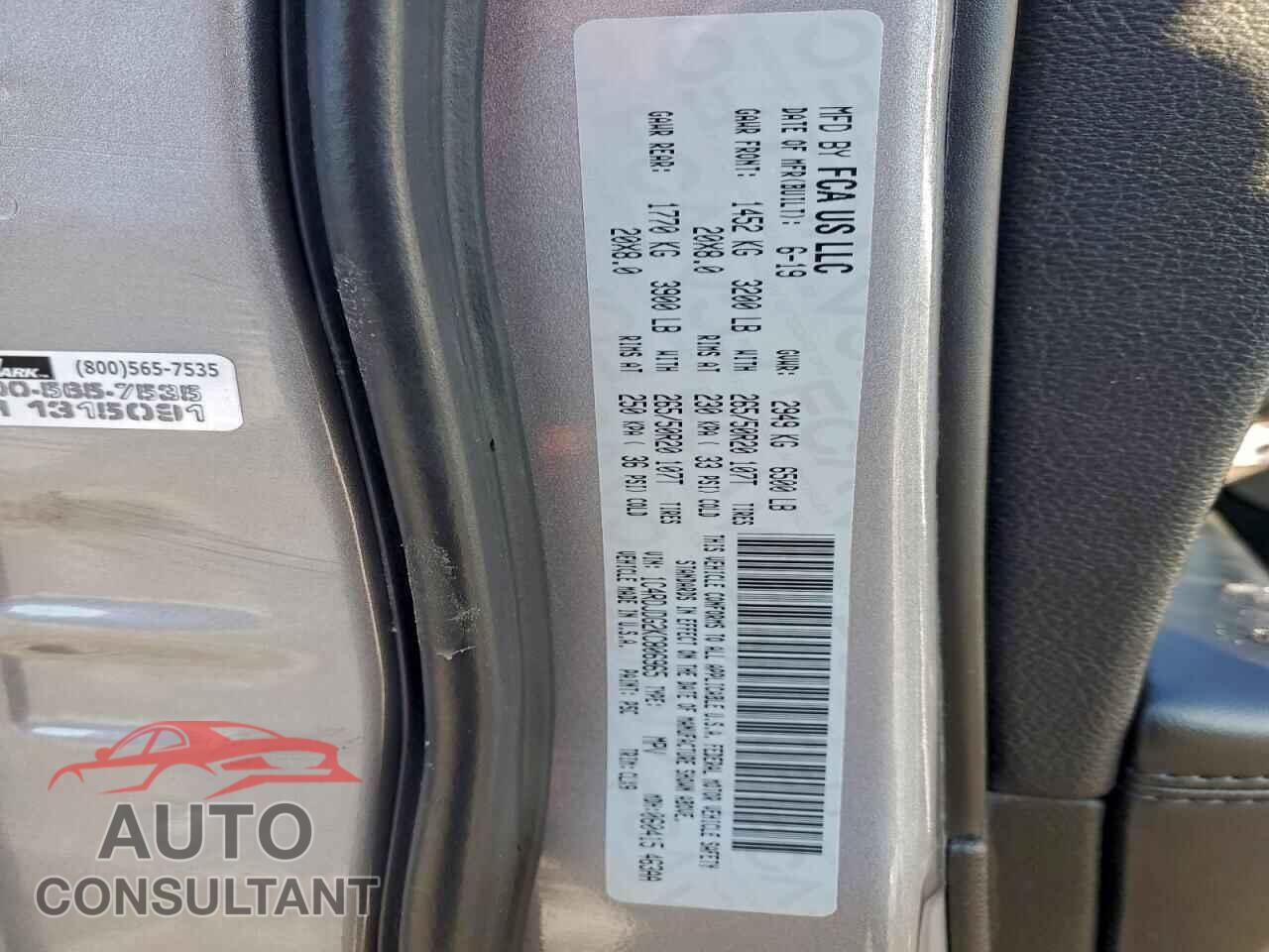 DODGE DURANGO 2019 - 1C4RDJDG2KC806965