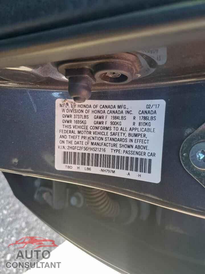 HONDA CIVIC 2017 - 2HGFC2F56HH521216