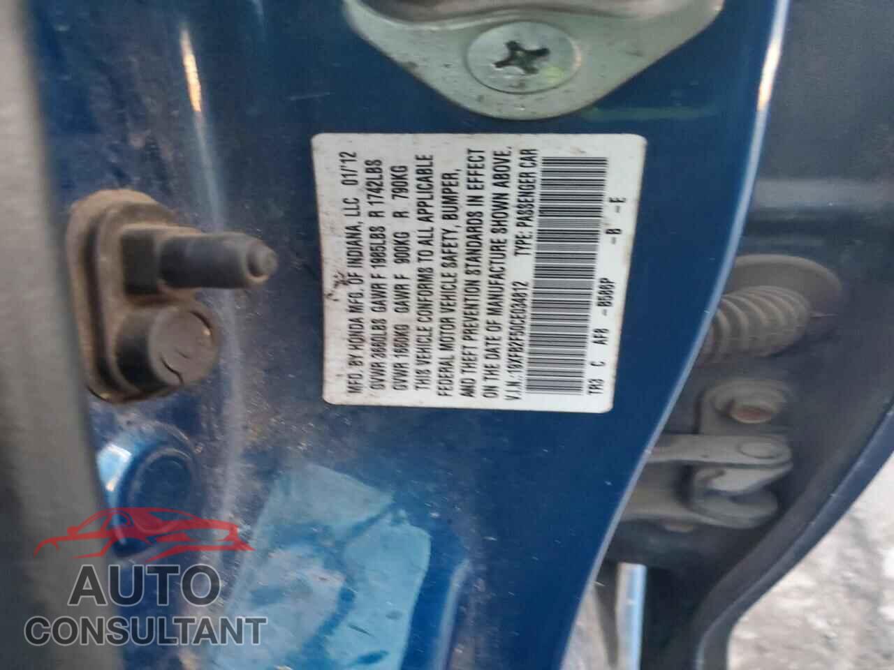 HONDA CIVIC 2012 - 19XFB2F50CE034812