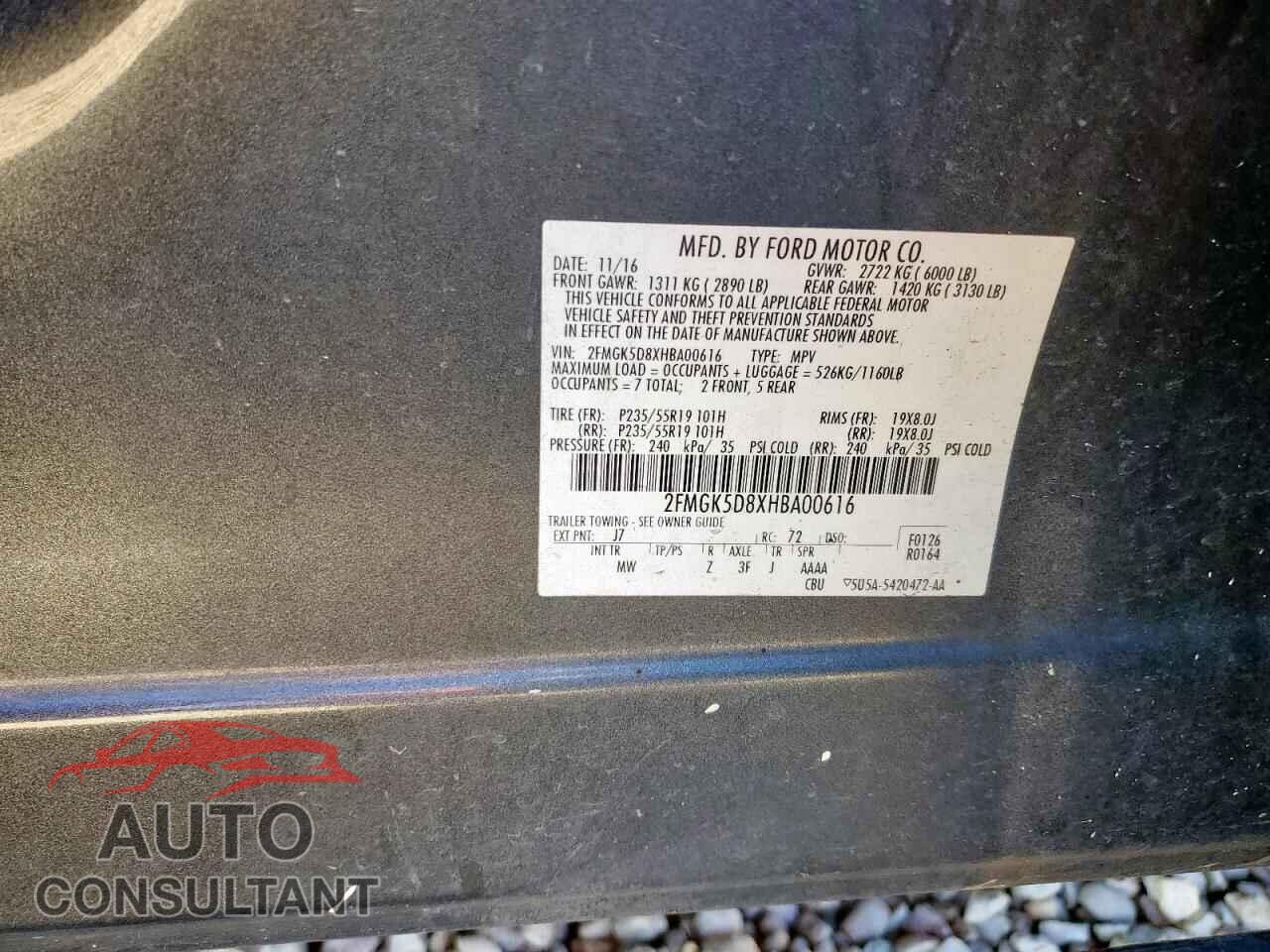 FORD FLEX 2017 - 2FMGK5D8XHBA00616