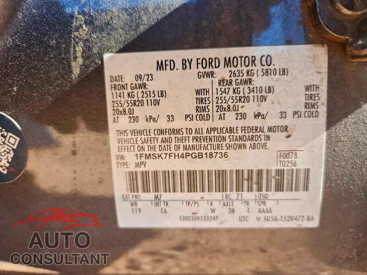 FORD EXPLORER 2023 - 1FMSK7FH4PGB18736
