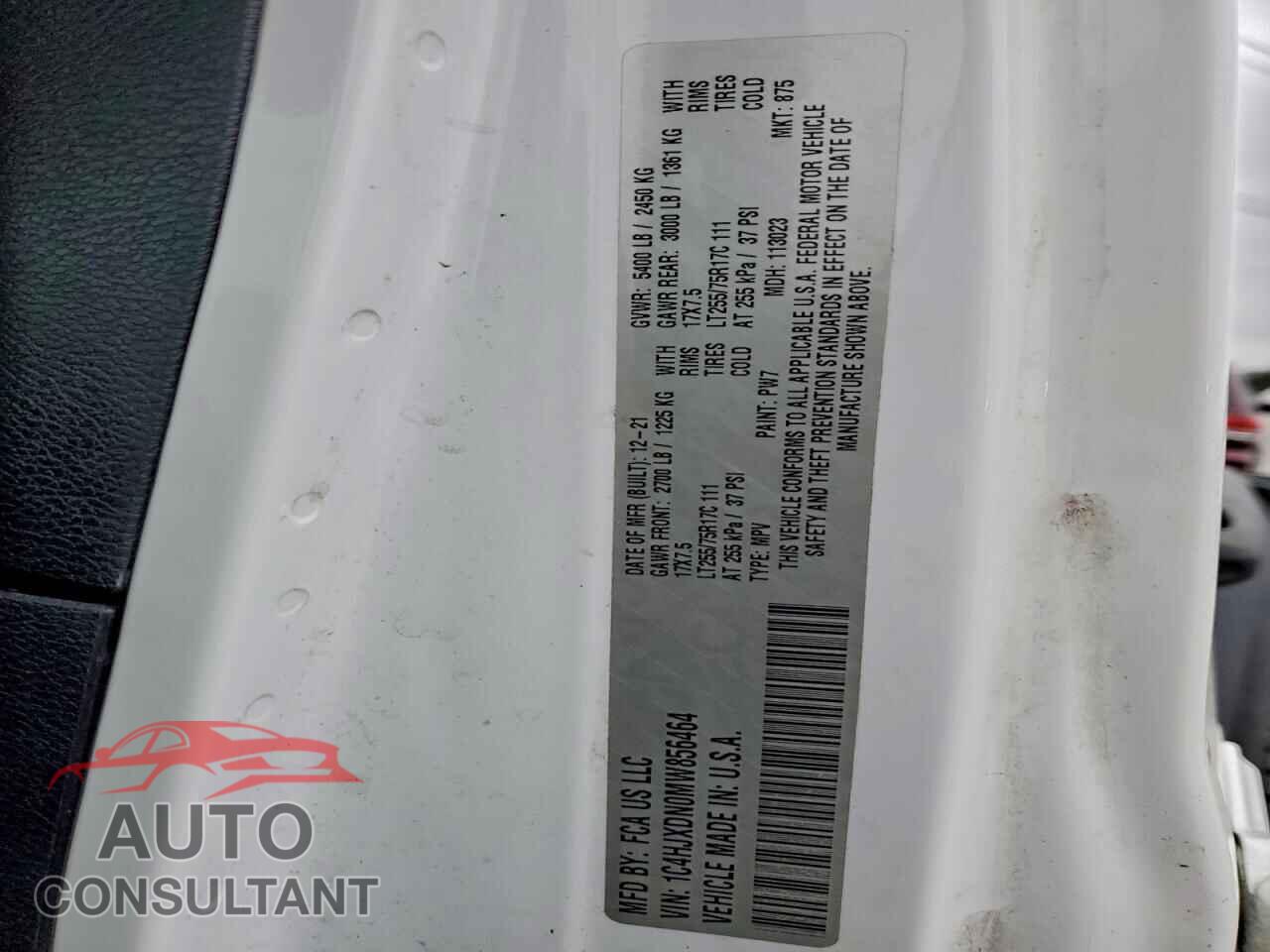 JEEP WRANGLER 2021 - 1C4HJXDN0MW856464