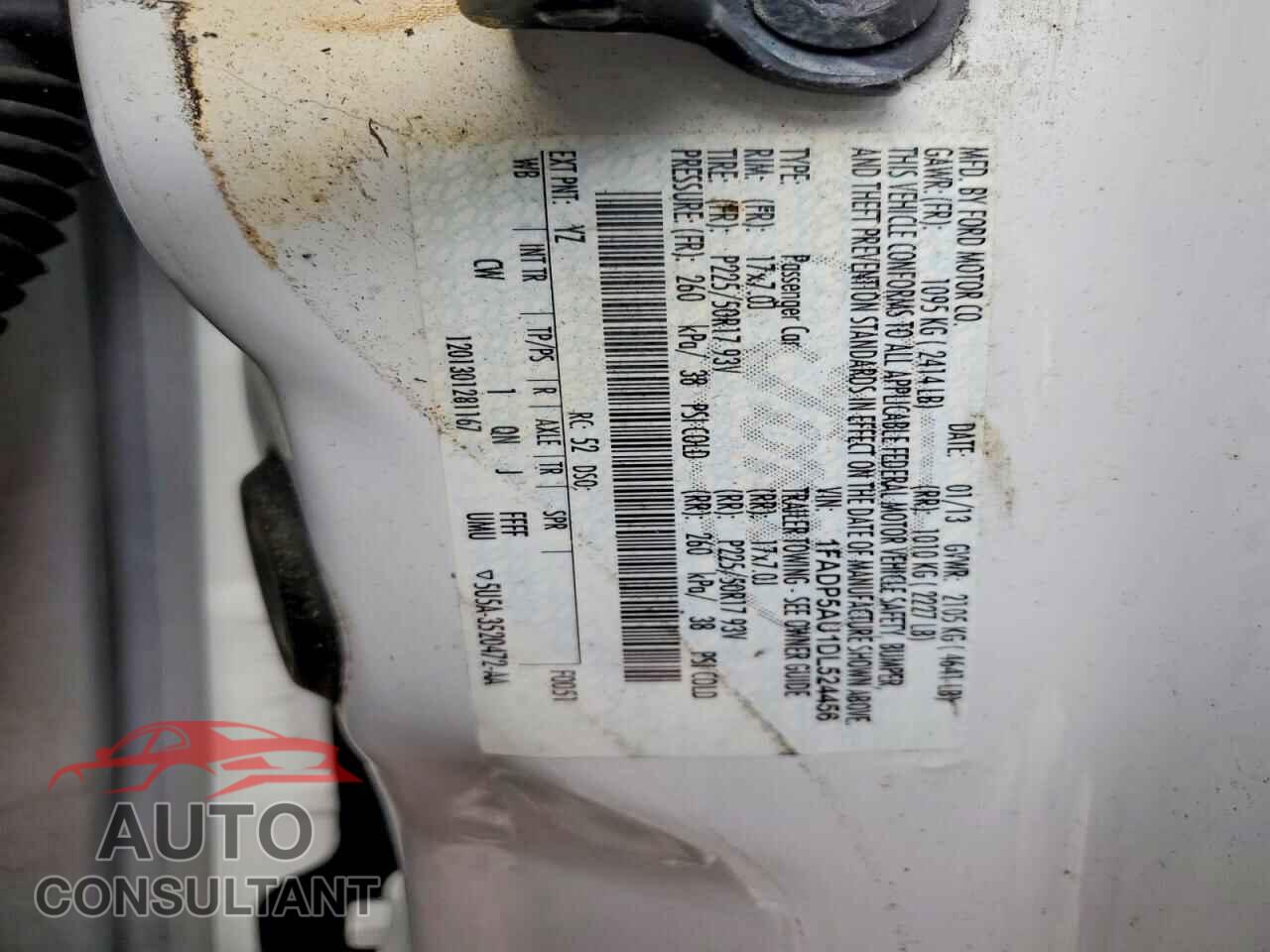 FORD CMAX 2013 - 1FADP5AU1DL524456