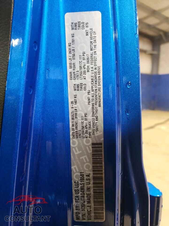 JEEP GLADIATOR 2021 - 1C6HJTAG4ML516581