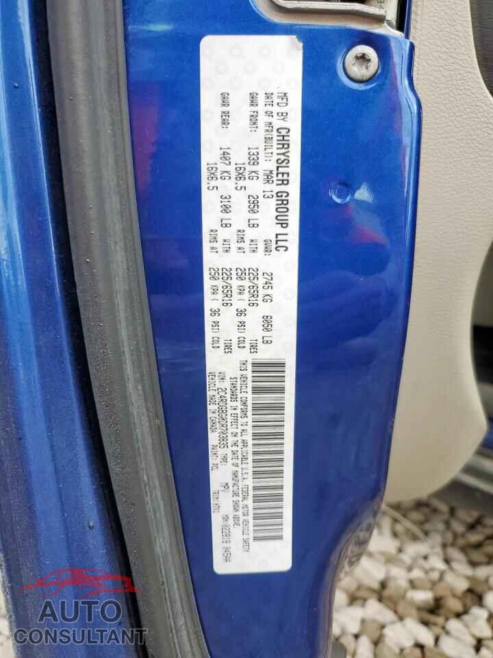 DODGE CARAVAN 2013 - 2C4RDGBG0DR703835