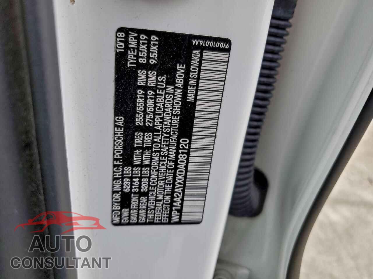 PORSCHE CAYENNE 2019 - WP1AA2AYXKDA08120