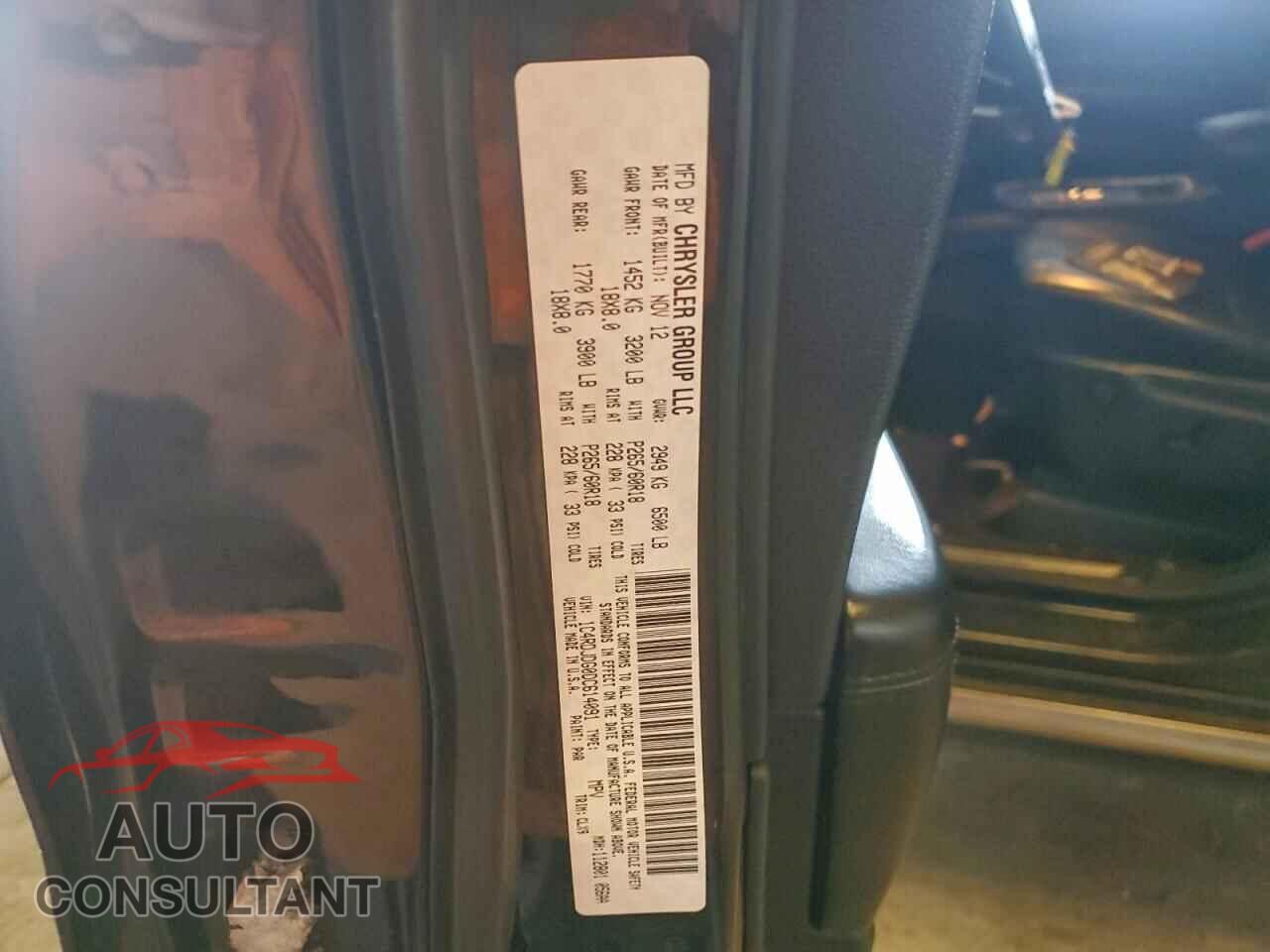 DODGE DURANGO 2013 - 1C4RDJDG0DC614091