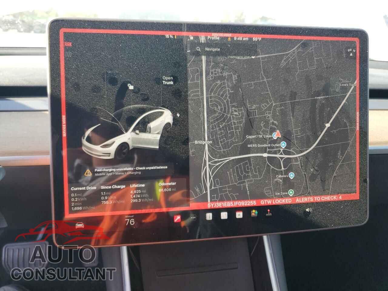 TESLA MODEL 3 2018 - 5YJ3E1EB5JF092255