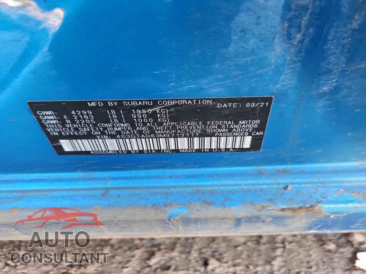 SUBARU IMPREZA 2021 - 4S3GTAD63M3713117