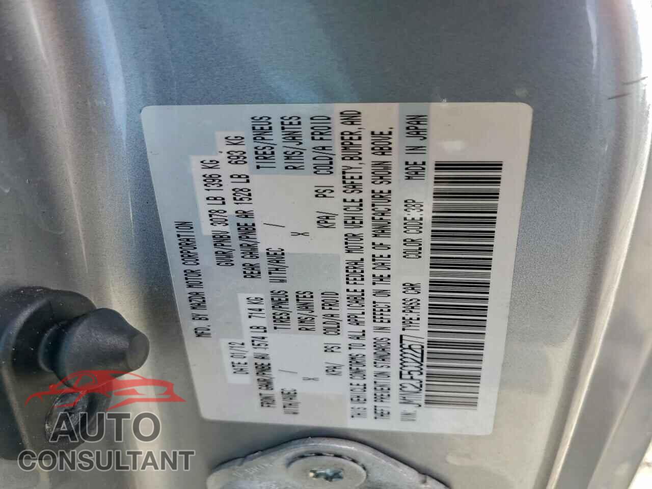 MAZDA MX5 2012 - JM1NC2JF5C0222677
